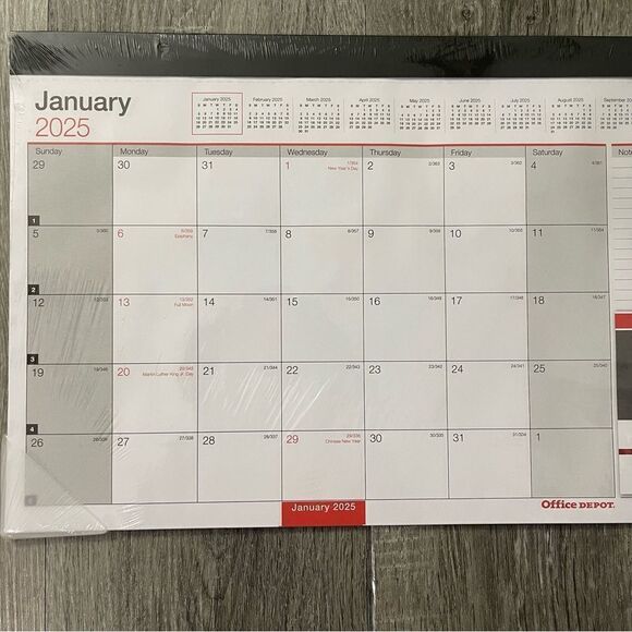 Office Depot 2025 Compact Desk Pad January -December Calendar 17.75” x 10.875” - Picture 4 of 8